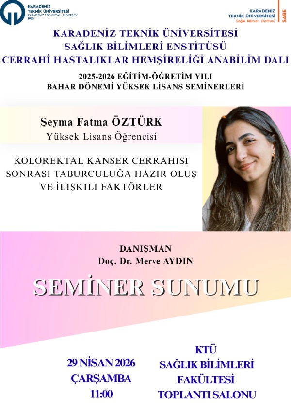 Kolorektal Kanser Cerrahısı Sonrası Taburculuğa Hazır Oluş ve İlışkılı Faktörler