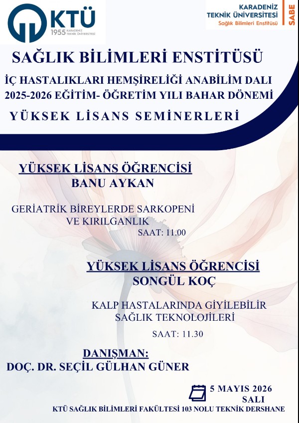İç Hastalıkları Hemşireliği Anabilim Dalı Yüksek Lisans Seminerleri 4