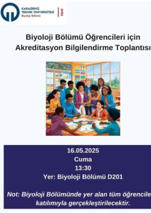 Biyoloji Bölümü Öğrencileri için Akreditasyon Bilgilendirme Toplandırması