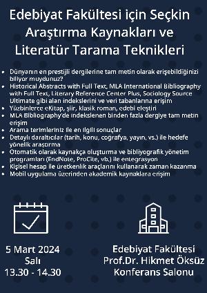 Edebiyat Fakültesi için Literatür Tarama Teknikleri