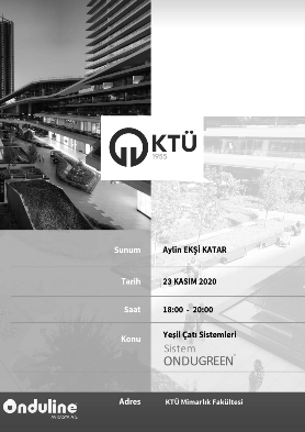 Yeşil Çatı Sistemleri Semineri Hakkında...