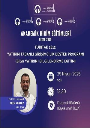 TÜBİTAK 1812 Yatırım Tabanlı Girişimcilik Destek Programı (BİGG YATIRIM) Bilgilendirme Eğitimi