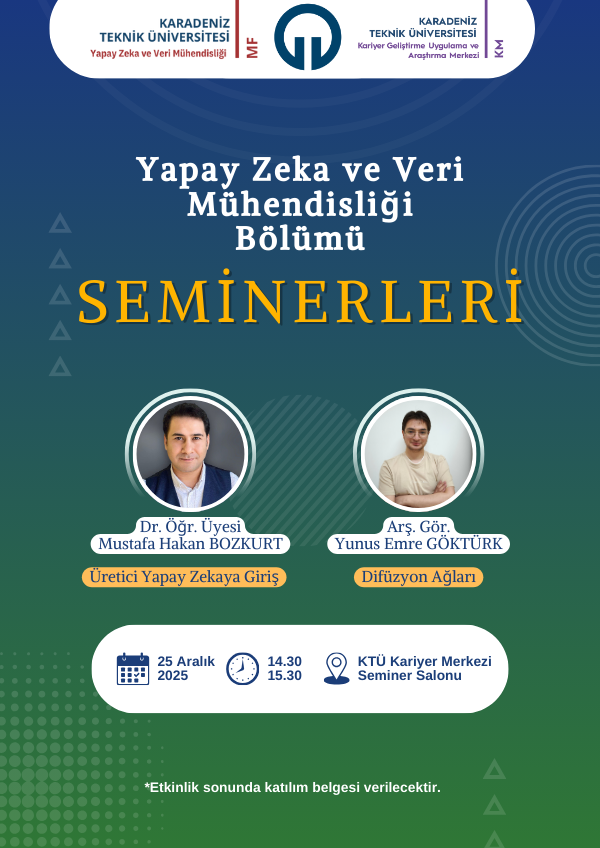Üretici Yapay Zekaya Giriş ve Difüzyon Ağları Seminerleri