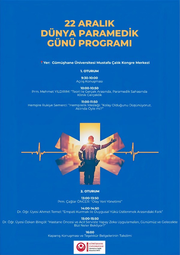 22 Aralık Dünya Paramedik Günü - Dr. Öğr. Üyesi Özkan BİNGÖL 