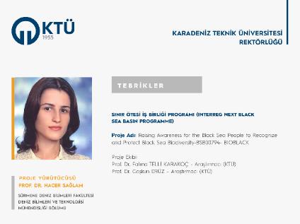 Akademisyenimize Karadeniz Havzasında Sınır Ötesi İş Birliği Programı (Interreg NEXT Black Sea Basin Programme) Proje Desteği