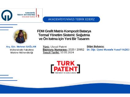 Akademisyenlerimizin Ulusal Patent Başvurusu Tescillenmiştir

