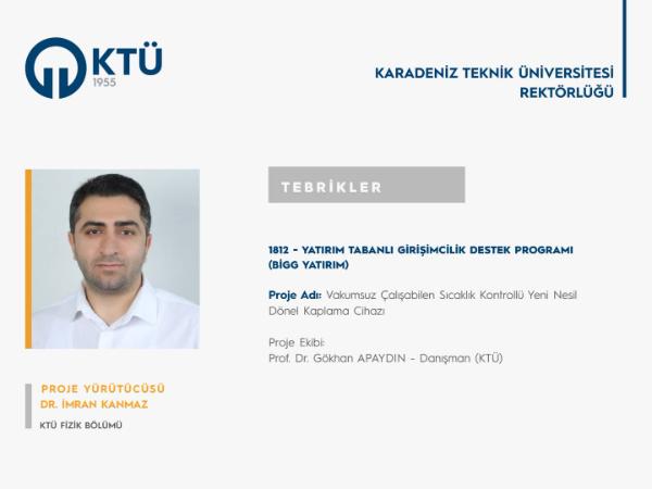 Dr. İmran KANMAZ TÜBİTAK BiGG Yatırım Programı Kapsamında Destek Almaya Hak Kazandı
