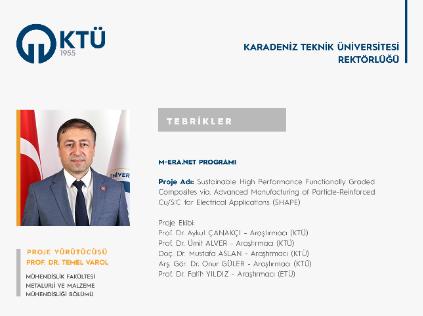 Prof. Dr. Temel VAROL'a M-ERA.NET Proje Desteği