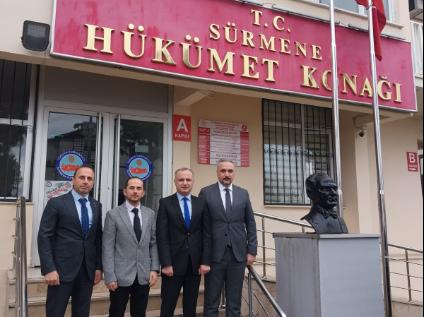 KTÜ Sürmene Abdullah Kanca Meslek Yüksekokulu Yönetiminden Sürmene Kaymakamına Ziyaret