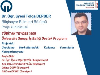 Dr. Öğr. Üyesi Tolga BERBER'in Üniversite Sanayi İş Birliğine Katkısı
