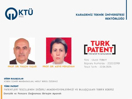 Akademisyenlerimizin Ulusal Patent Başvurusu Tescillemiştir