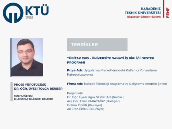 Dr. Öğr. Üyesi Tolga BERBER- TÜBİTAK 1505 Projesi