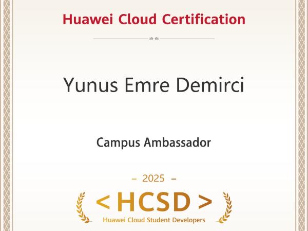 Öğrencimiz Huawei Student Developer Kampüs Elçisi Oldu
