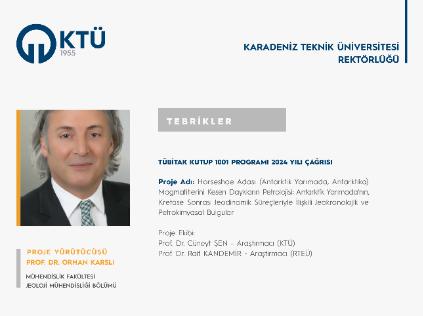 Prof. Dr. Orhan KARSLI'ya TÜBİTAK Kutup 1001 Proje Desteği