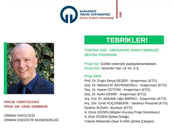 Bölümümüz Akademisyeninin Üniversite İş Dünyası İş Birliğine Katkısı