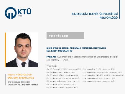 Akademisyenimize Karadeniz Havzasında Sınır Ötesi İş Birliği Programı (Interreg NEXT Black Sea Basin Programme) Proje Desteği
