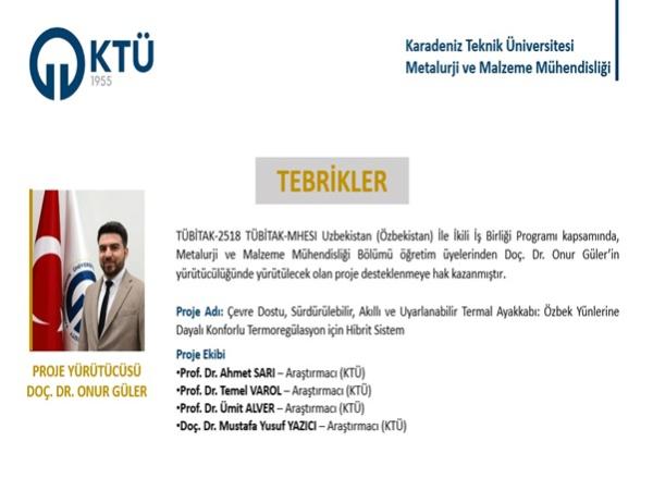 Öğretim Üyemize Uluslararası Proje Desteği!