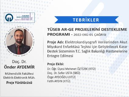 Akademisyenimize TÜSEB AR-GE Projelerini Destekleme Programı 2022-EKG-01 Çağrısı Kapsamında Proje Desteği
