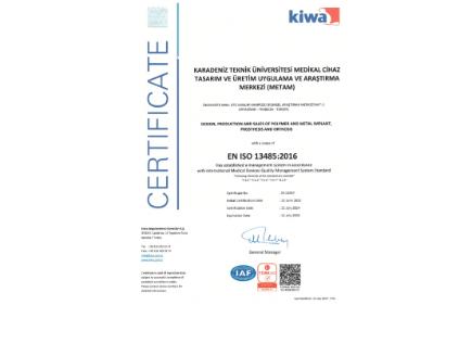 We Have Been Awarded Our TS EN ISO 13485:2016 Medical Devices Quality Management System Certificate