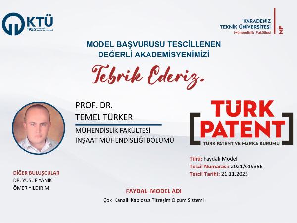 Akademisyenimizin Faydalı Model Başvurusu Tescillenmiştir