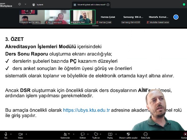 MEDEK Akreditasyon Sürecine Yönelik UBYS Ders Bilgi Paketi Eğitimi Gerçekleştirildi