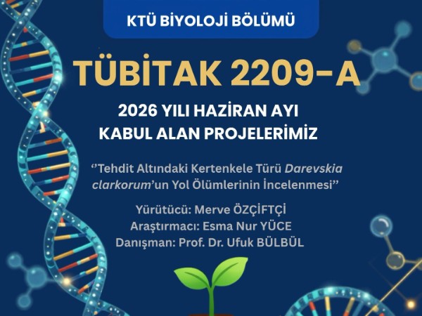 Öğrencilerimizden TÜBİTAK 2209-A Lisans Öğrenci Projesi Başarısı