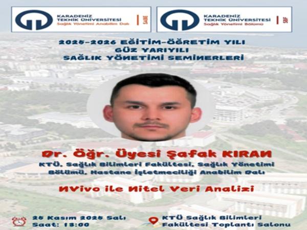Sağlık Yönetimi Bölüm Seminerleri 23 (2025-2026 Güz Dönemi)