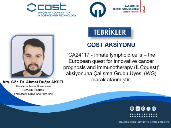 Arş. Gör. Dr. Ahmet Buğra AKSEL'i Tebrik Eder, Çalışmalarında Başarılar Dileriz