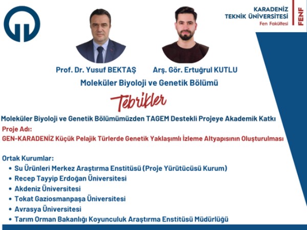 Fakültemiz Öğretim Üyeleri TAGEM Destekli "GEN-KARADENİZ" Projesinde Yer Aldı