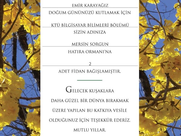 Bir Doğum Gününden Geleceğe: Fidan Bağışıyla Anlamlı Bir Katkı