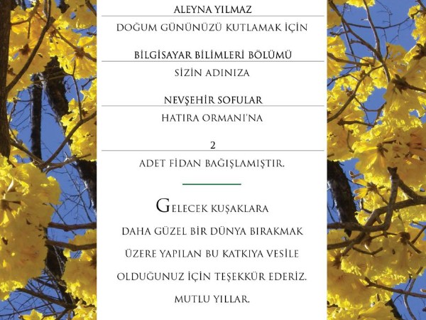 Bir Doğum Gününden Geleceğe: Fidan Bağışıyla Anlamlı Bir Katkı