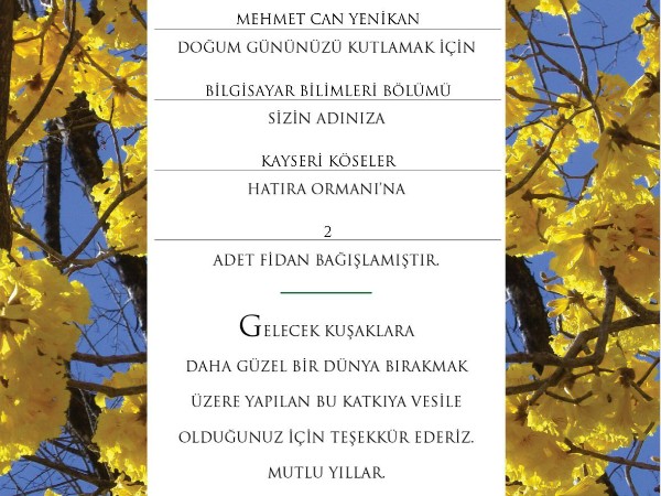 Bir Doğum Gününden Geleceğe: Fidan Bağışıyla Anlamlı Bir Katkı