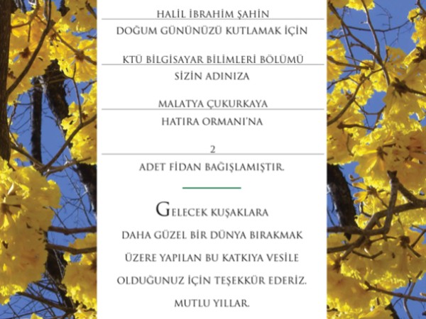 Bir Doğum Gününden Geleceğe: Fidan Bağışıyla Anlamlı Bir Katkı