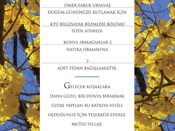 Bir Doğum Gününden Geleceğe: Fidan Bağışıyla Anlamlı Bir Katkı