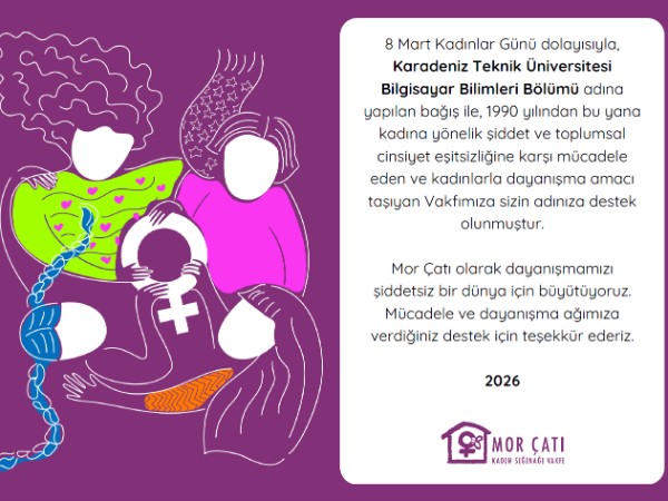 Bölümümüzden Kadın Dayanışmasına Destek: Mor Çatıya Bağış