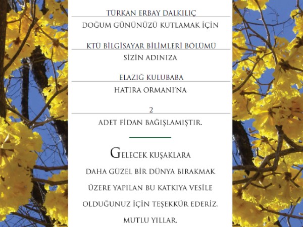Bir Doğum Gününden Geleceğe: Fidan Bağışıyla Anlamlı Bir Katkı