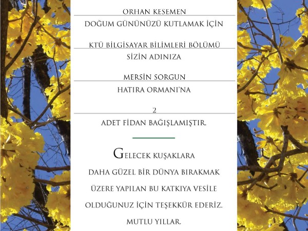 Bir Doğum Gününden Geleceğe: Fidan Bağışıyla Anlamlı Bir Katkı