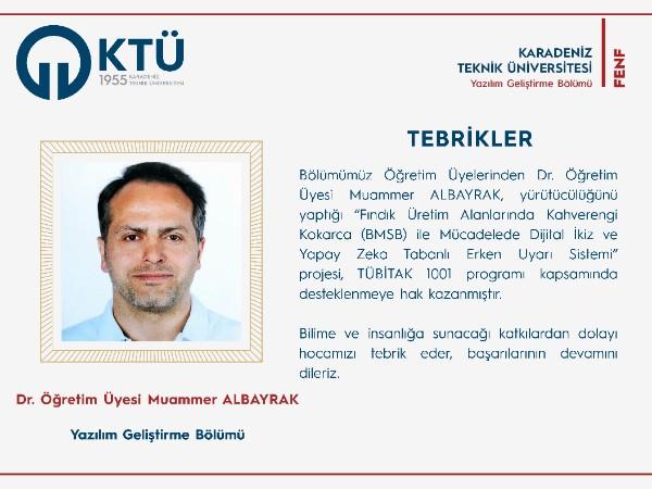 Bölümümüzden TÜBİTAK 1001 Proje Başarısı: Fındık Üretiminde Yapay Zeka ile Erken Uyarı Sistemi