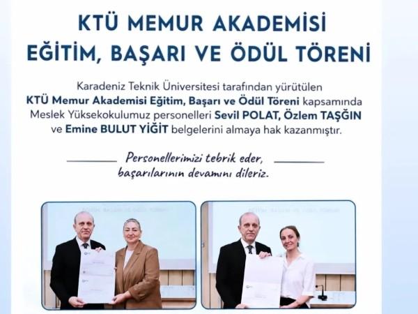 Karadeniz Teknik Üniversitesi Tarafından Yürütülen KTÜ Memur Akademisi Eğitim, Başarı ve Ödül Töreni