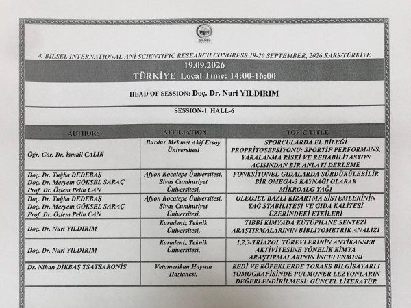 Doç. Dr. Nuri Yıldırım'dan Uluslararası Kongreye Bilimsel Katkı