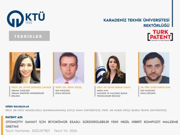 Akademisyenlerimizden Yeni Bir Ulusal Patent Başarısı