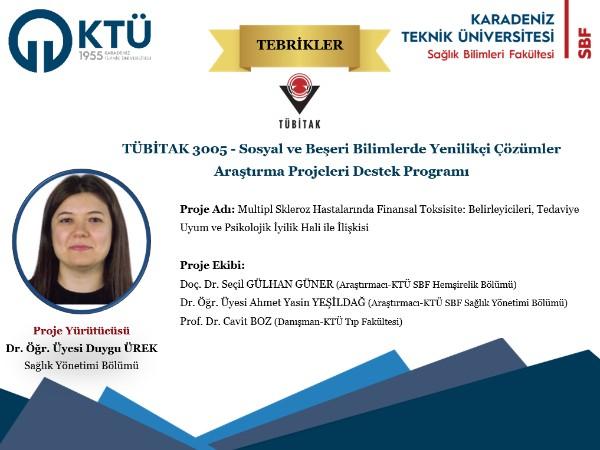 Akademisyenimize TÜBİTAK 3005 Proje Desteği