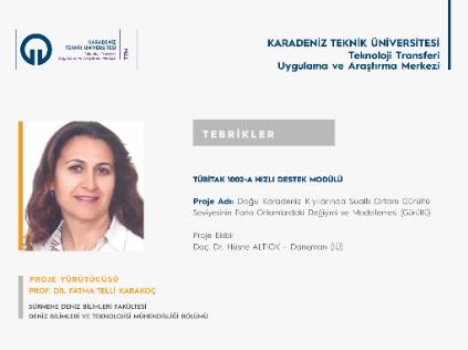 Prof. Dr. Fatma TELLİ KARAKOÇ'a TÜBİTAK 1002-A Hızlı Destek Proje Desteği