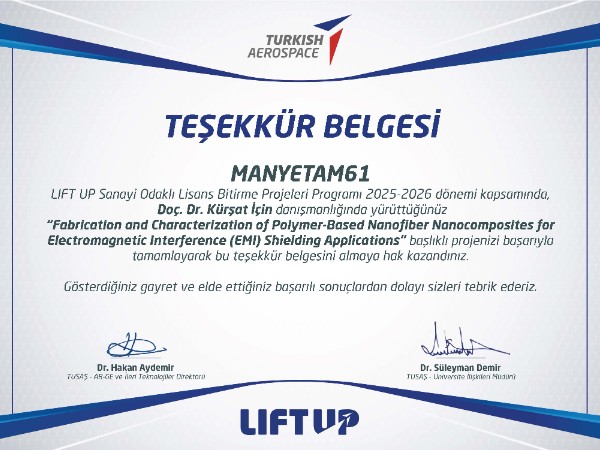 TUSAŞ LIFT UP Kapsamında Yürütülen Nanofiber Projesi Başarıyla Tamamlandı