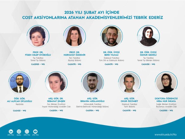 2026 Yılı Şubat Ayı İçinde COST Aksiyonuna Atanan Araştırmacılarımıza Tebrik