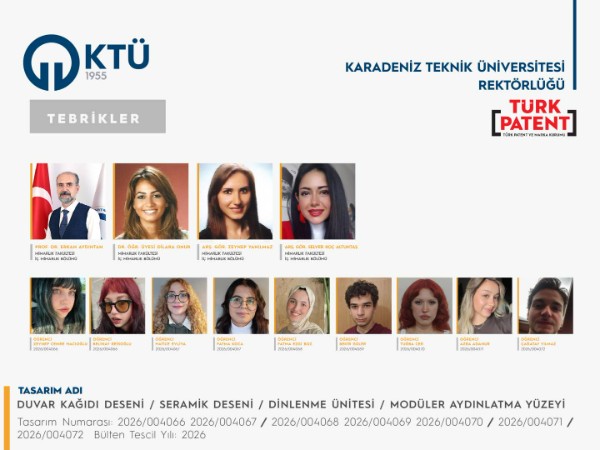 TÜRKPATENT Tarafından Akademisyenlerimizin Tasarım Başvurusu Tescillendi