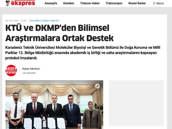 KTÜ ve DKMP İş Birliği Protokolümüz Kuzey Ekspres'te Geniş Yankı Buldu