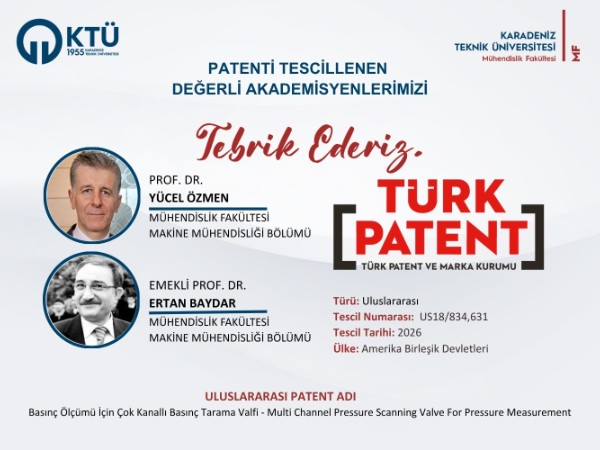 Akademisyenlerimizin Patent Başvurusu Tescillenmiştir