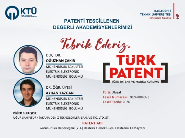 Akademisyenlerimizin Patent Başvurusu Tescillenmiştir