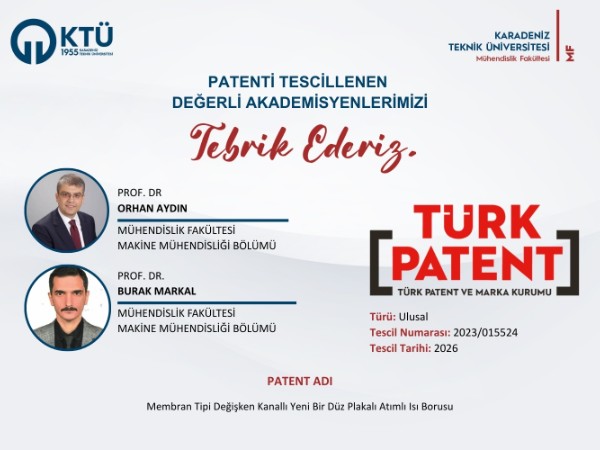 Akademisyenlerimizin Patent Başvurusu Tescillenmiştir